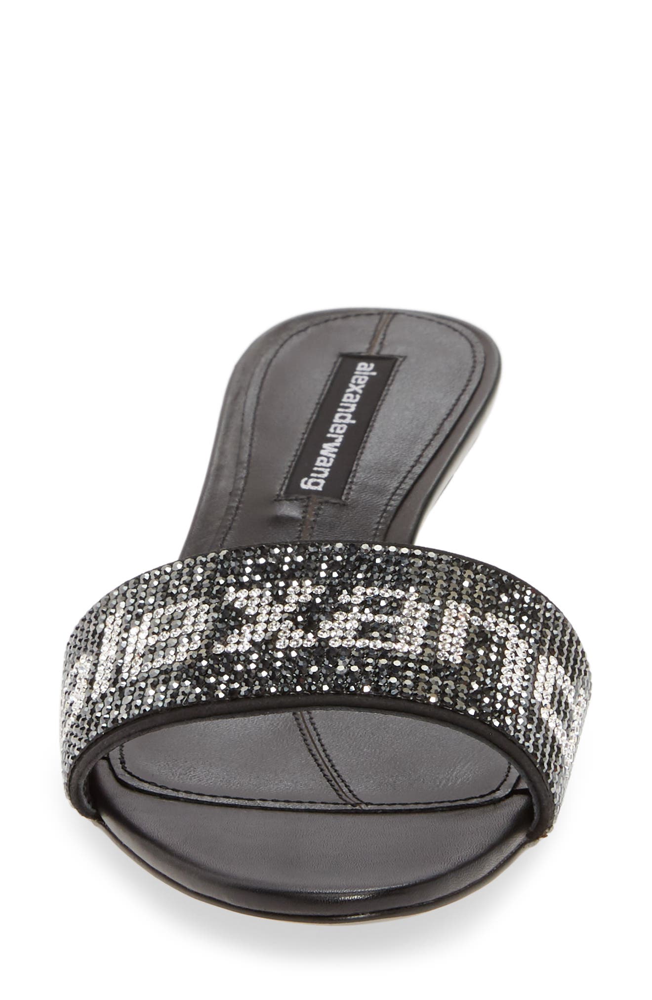 Alexander Wang Jo Crystal Logo Slide Sandals, Alternate, color, 