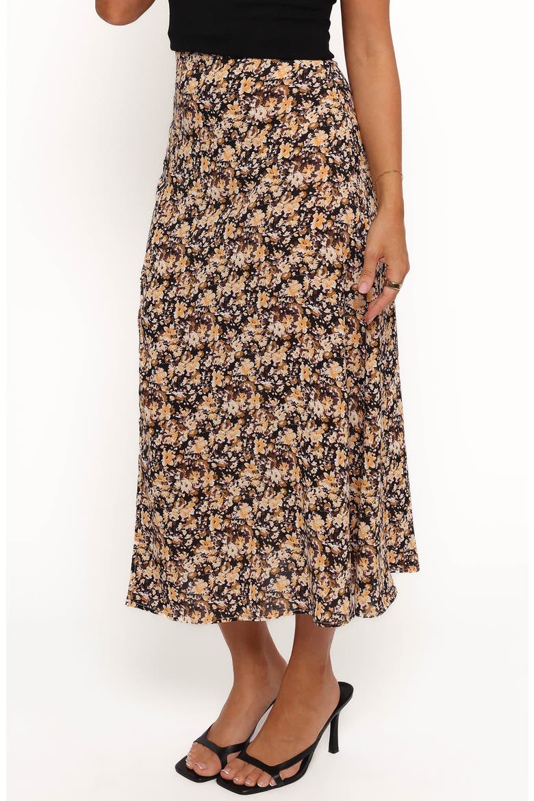 Willow Floral Midi Skirt, Alternate, color, BLACK DITSY FLORAL