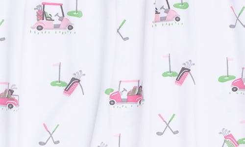Angel Dear Golf Cart Print Smocked Romper In White