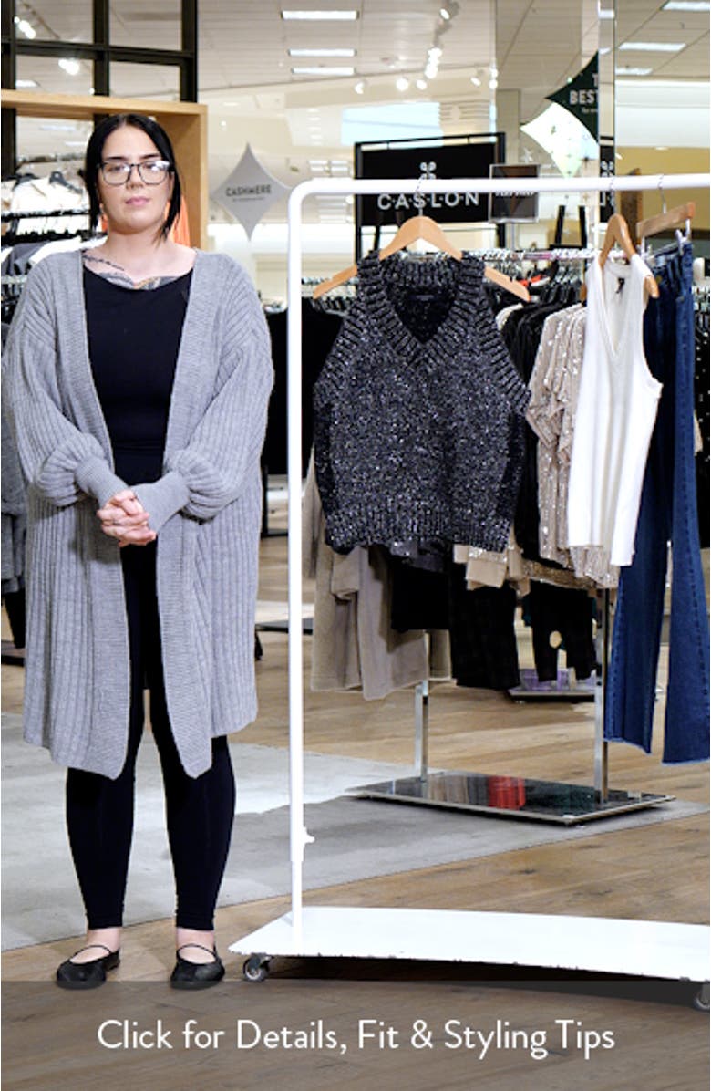 Sabrina Metallic Merino Wool Blend Sweater Tank, sales video thumbnail