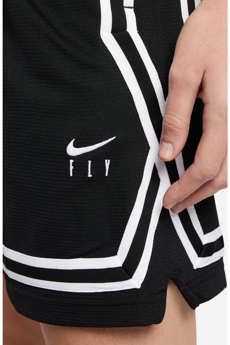 Dri-FIT Fly Crossover Basketball Shorts, Alternate, color, BLACK/ WHITE