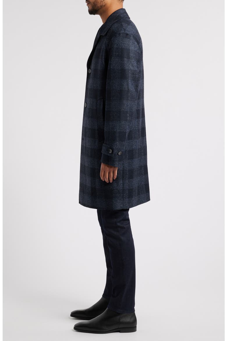 Clark Buffalo Check Jersey Coat, Alternate, color, DARK BLUE