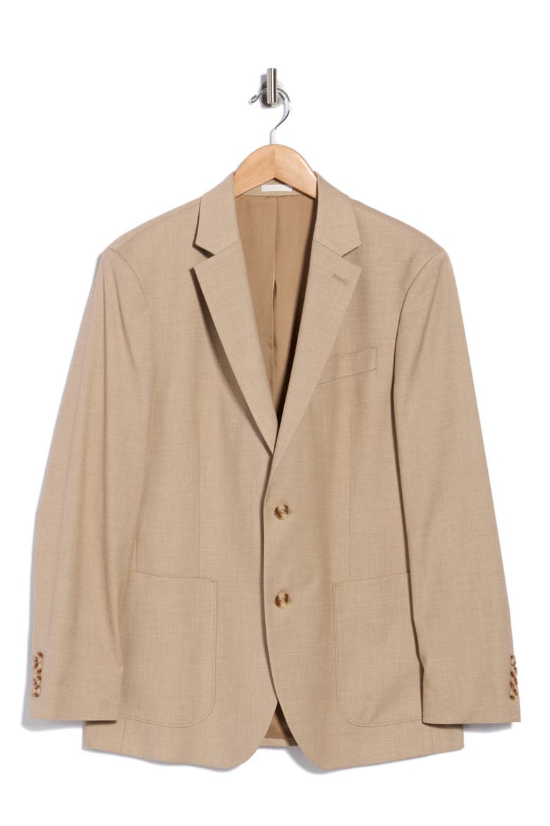 Trim Fit Twill Sport Coat, Alternate, color, TAN TEXTURE