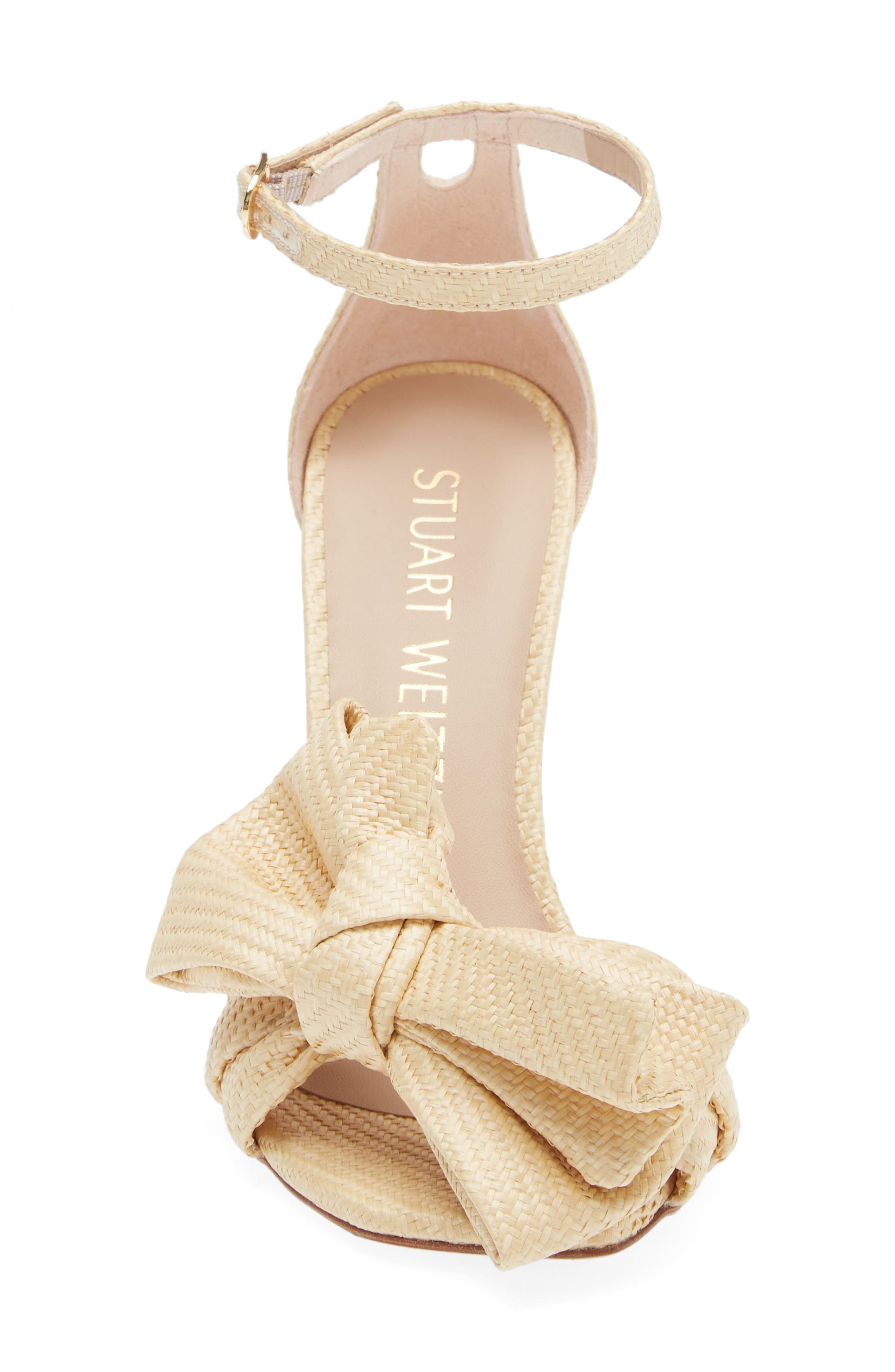Stuart Weitzman Nudistcurve Loveknot Sandal, Alternate, color, Wheat