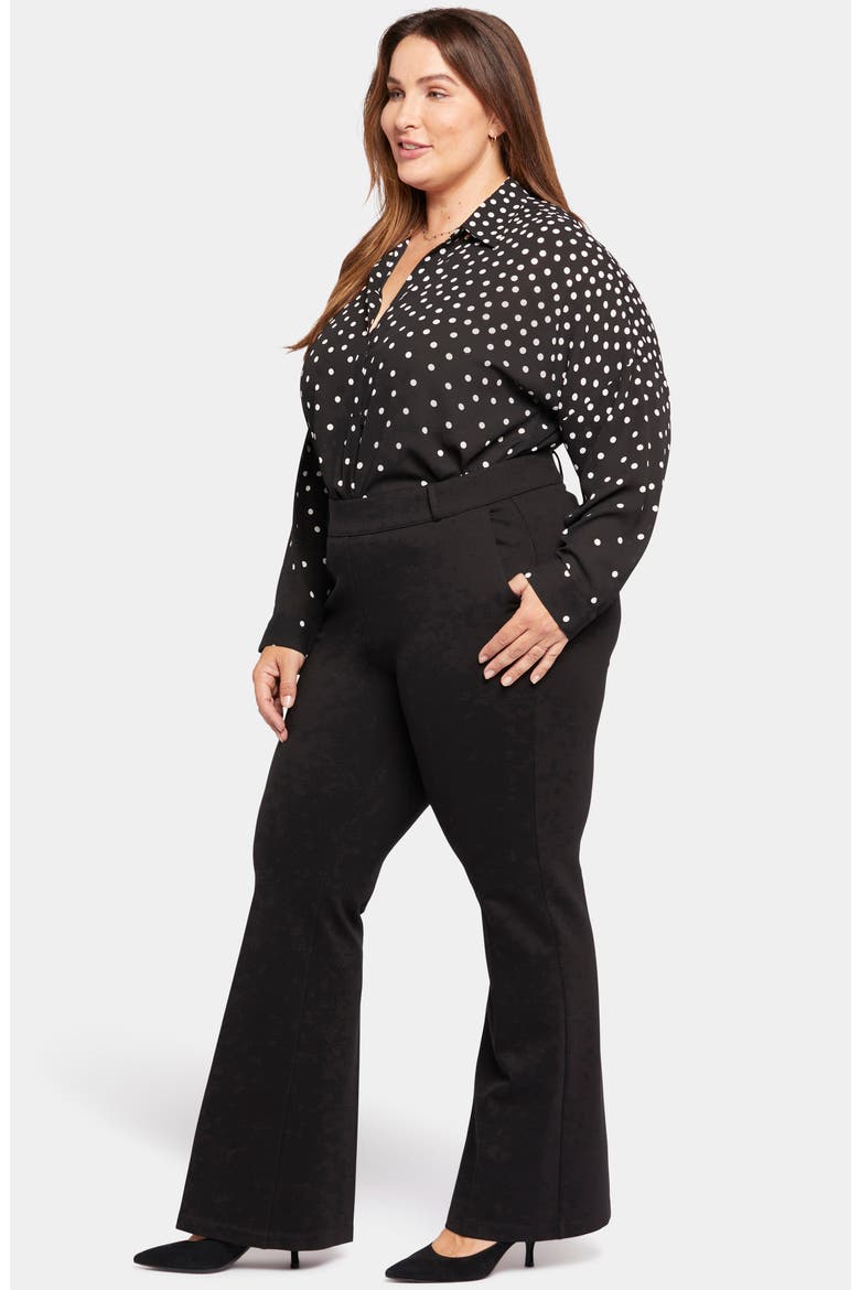 Sculpt-Her™ Pull-On Flare Ponte Pants, Alternate, color, BLACK
