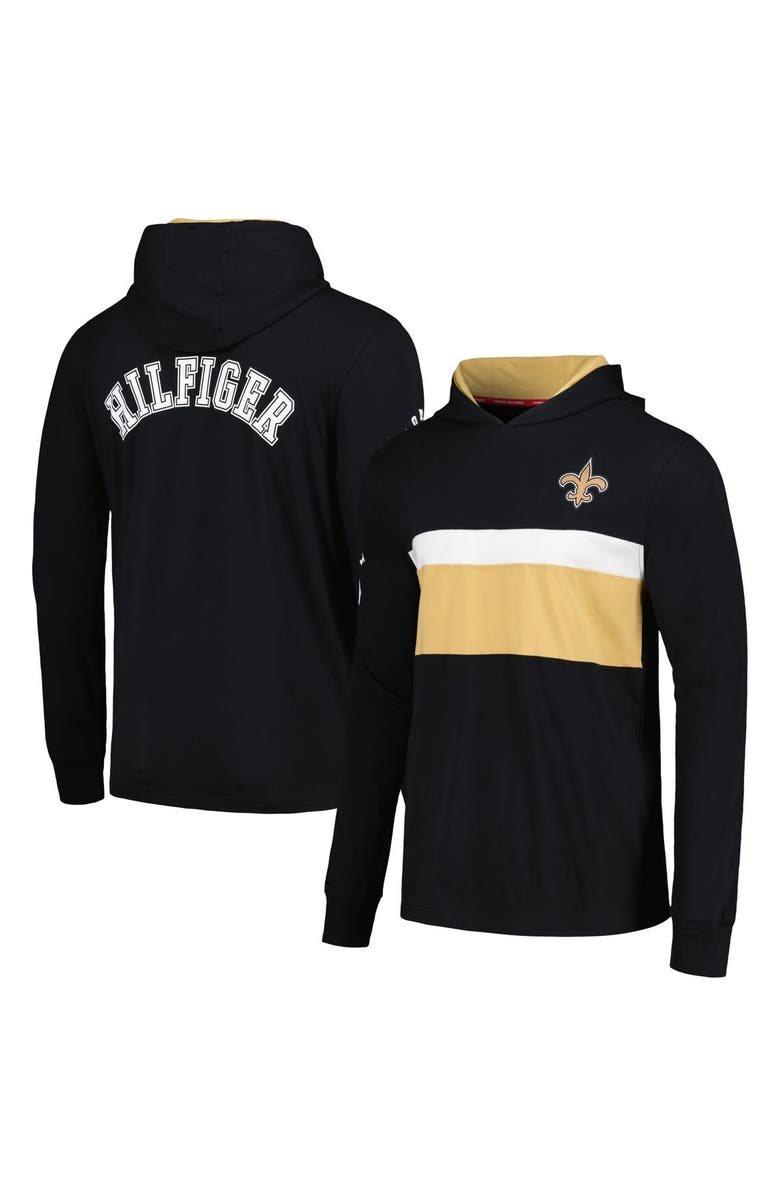 Tommy Hilfiger Men's Tommy Hilfiger  Black New Orleans Saints Morgan Long Sleeve Hoodie T-Shirt, Main, color, Black