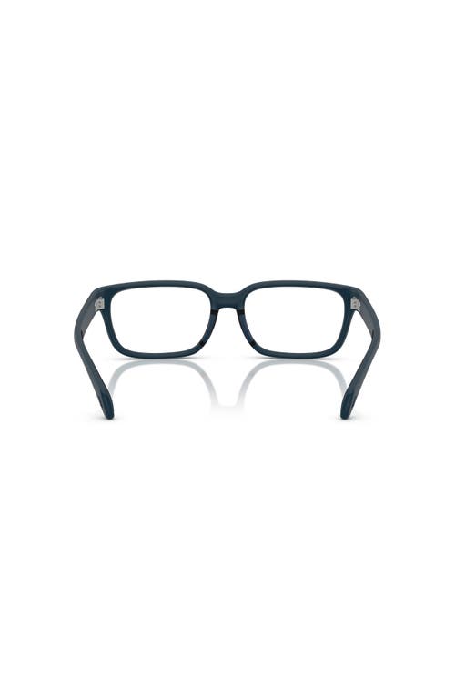 Moncler 55mm Rectangle Optical Glasses In Blue