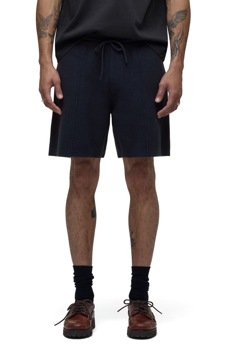 Double Knit Cotton & Cashmere Drawstring Shorts, Main, color, FLEET