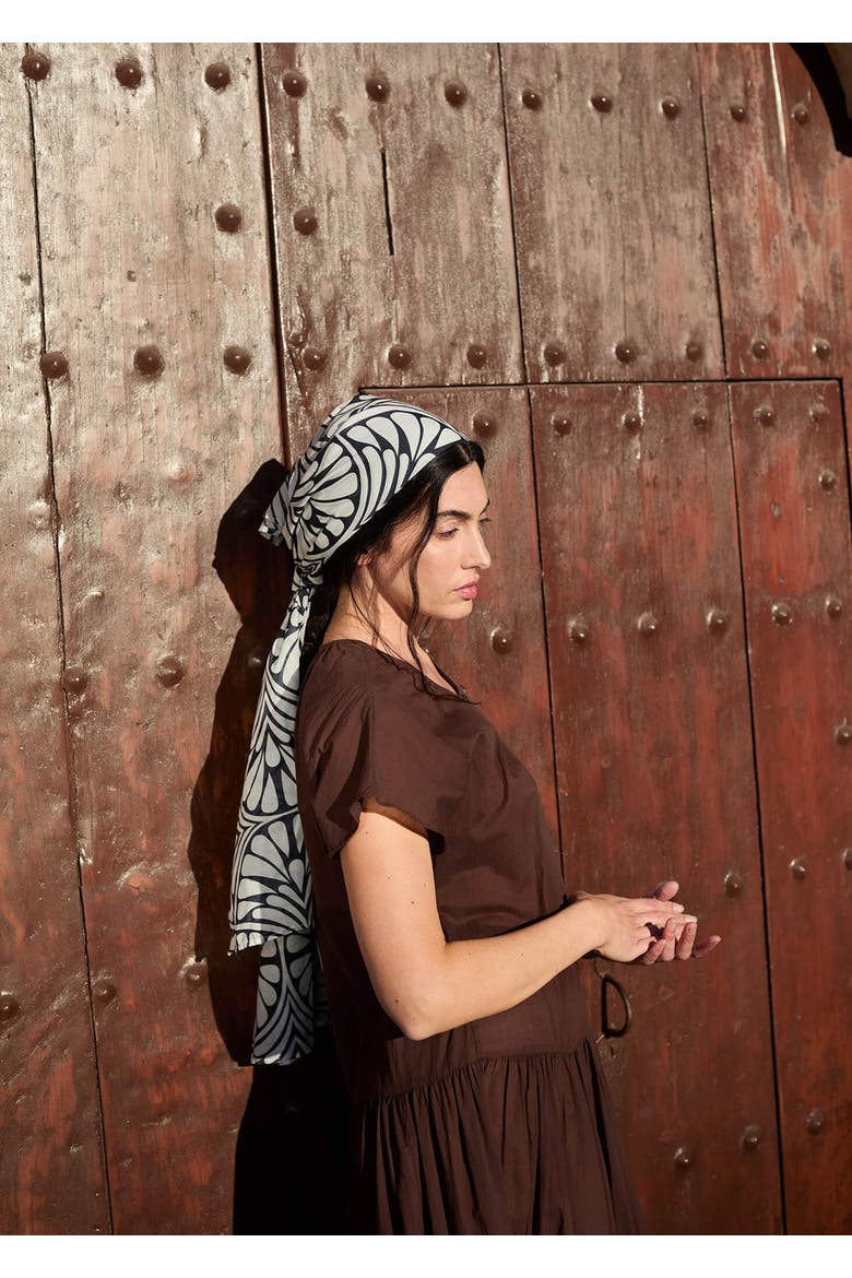 Foulard Scarf, Alternate, color, Blue Palms