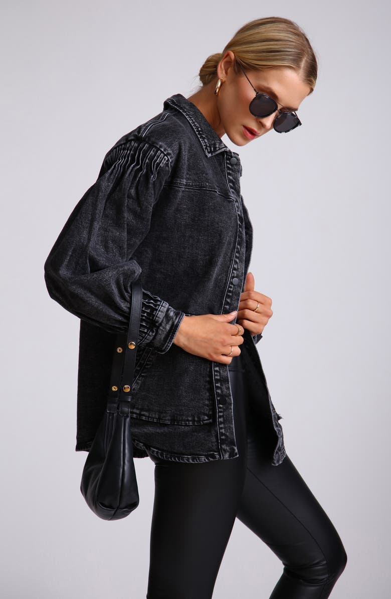 Avec Les Filles Pintuck Denim Shacket, Alternate, color,