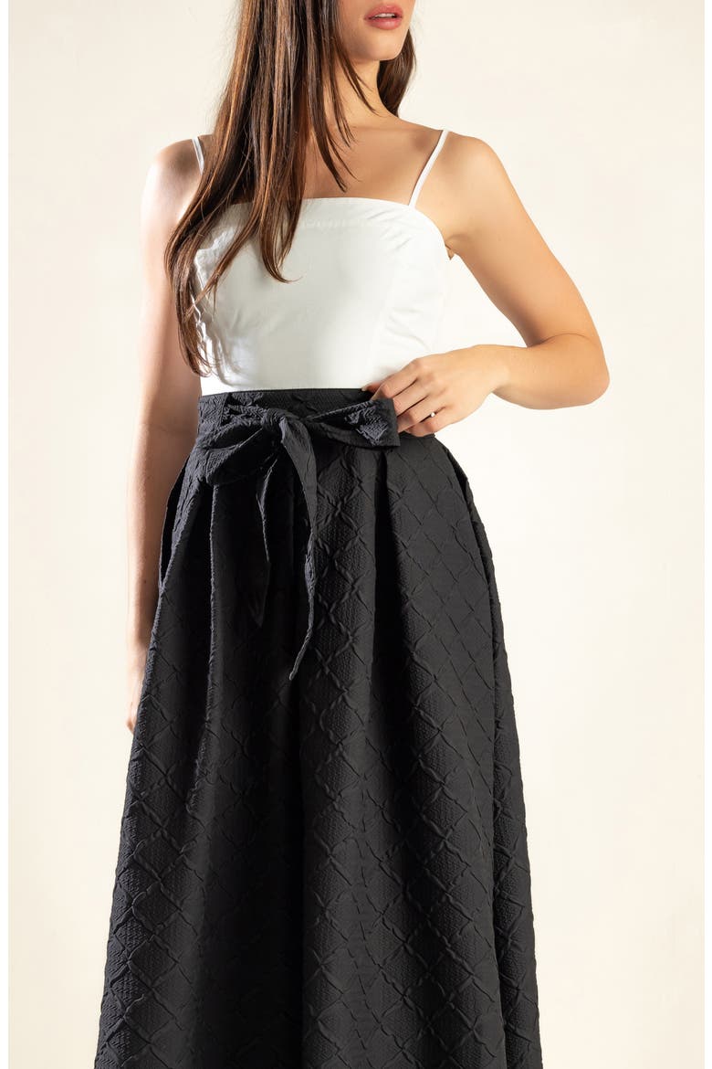 Jacquard Skirt A-Line Dress, Alternate, color, WHITE BLACK