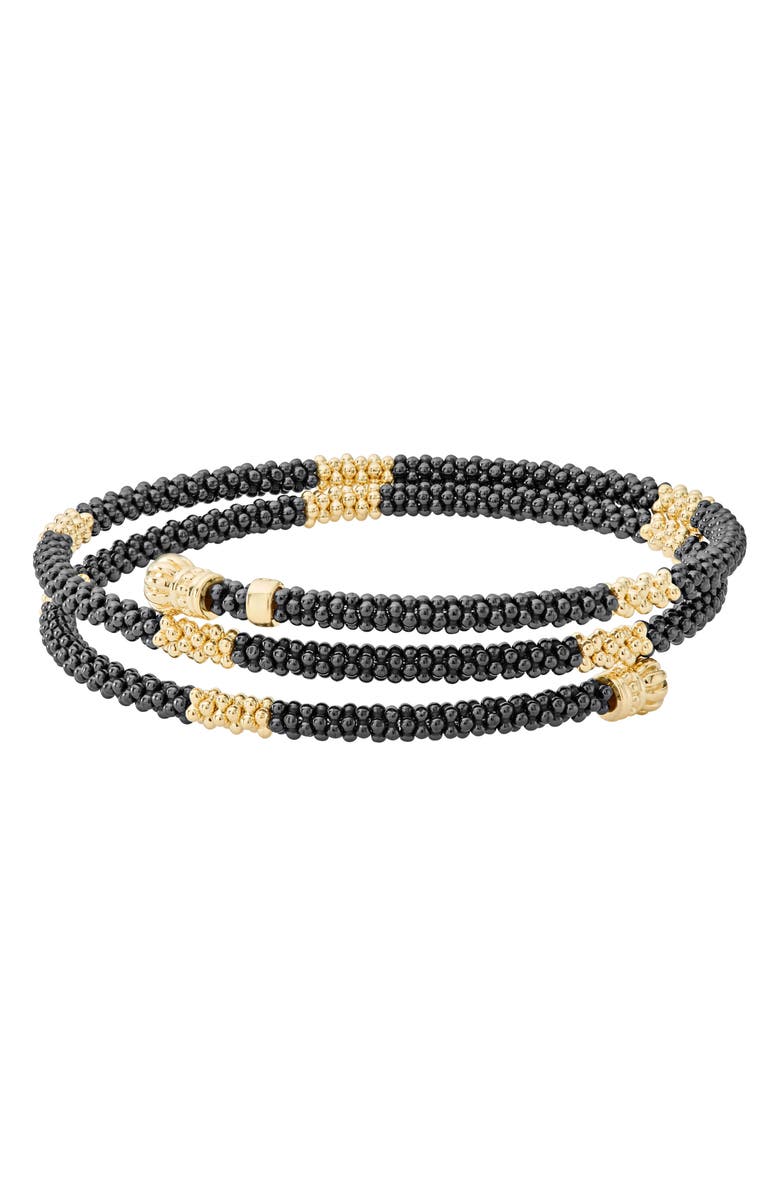 LAGOS Gold & Black Caviar Coil Bracelet, Main, color, Gold