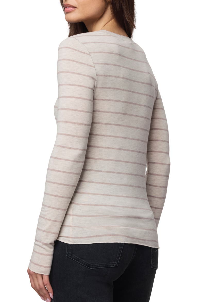 Stripe Long Sleeve Tee, Alternate, color, PALE OAK/ CEDAR BROWN