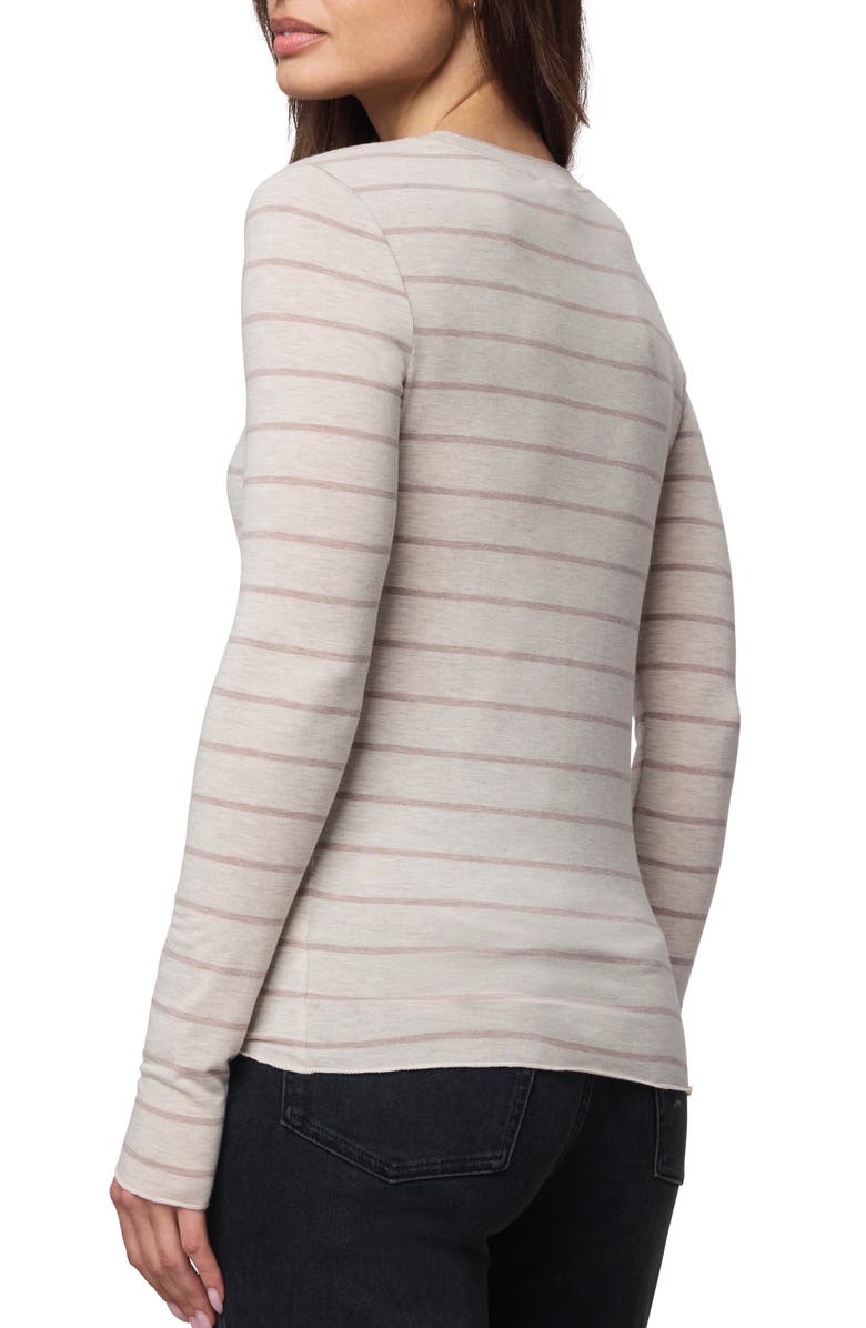Splendid Stripe Long Sleeve Tee, Alternate, color, Pale Oak/ Cedar Brown