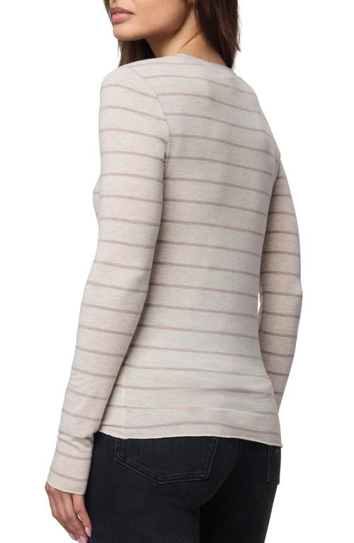 Splendid Stripe Long Sleeve Tee In Neutral