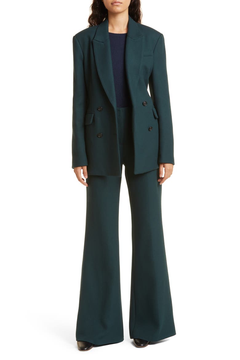 Double Breasted Wool Blend Blazer, Alternate, color, FOREST