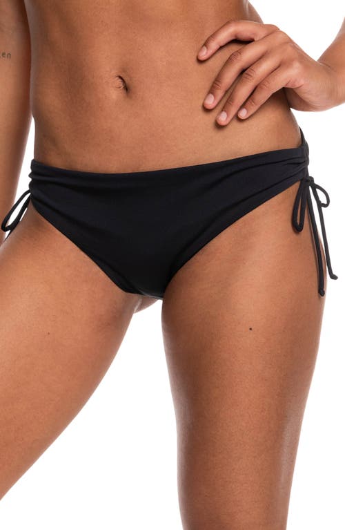 Roxy Beach Classics Side Tie Hipster Bikini Bottoms in Anthracite at Nordstrom, Size Xx-Large