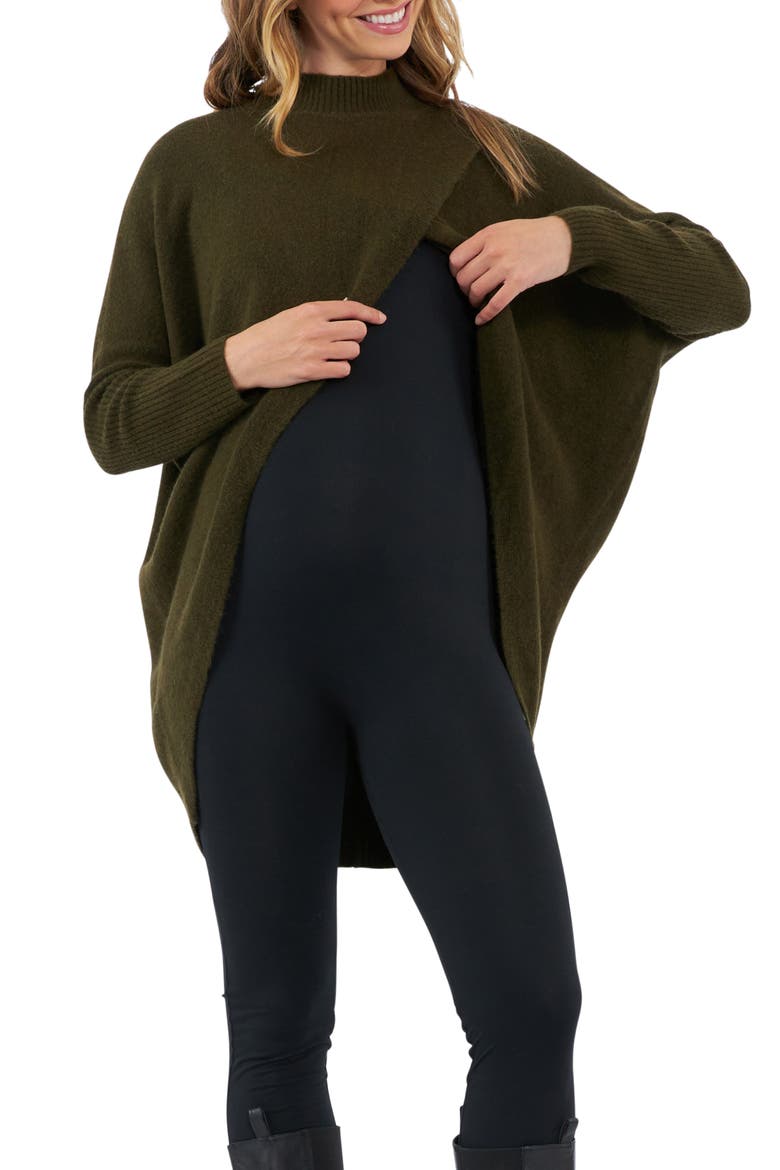 Hallie Maternity/Nursing Sweater, Alternate, color, KHAKI