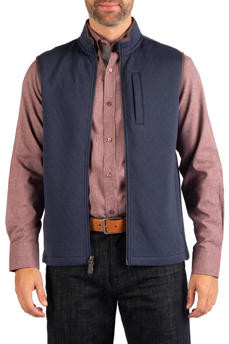 Quilted Knit Vest, Alternate, color, TRUE NAVY