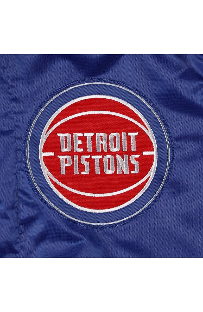 STARTER Men's Starter Blue Detroit Pistons Force Play Satin Full-Snap Varsity Jacket, Alternate, color, 