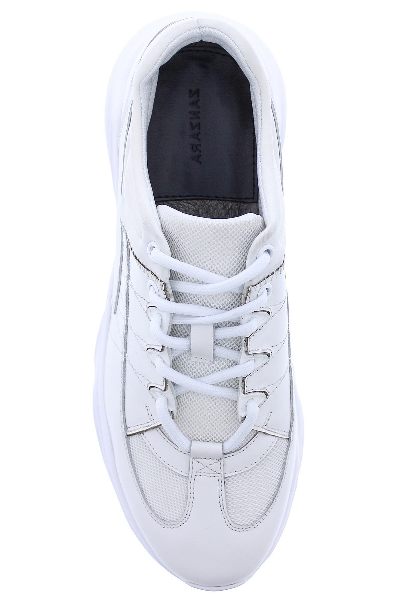Zanzara Charles Leather Sneaker, Alternate, color, White