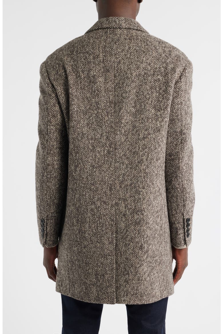 Sherwood Wool & Alpaca Blend Herringbone Topcoat, Alternate, color, TAUPE HERRINGBONE