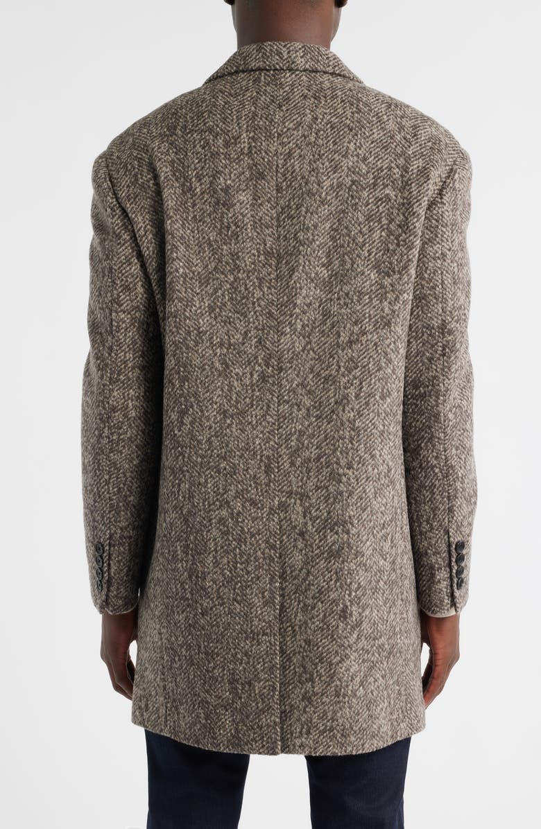 Cardinal of Canada Sherwood Wool & Alpaca Blend Herringbone Topcoat, Alternate, color, Taupe Herringbone