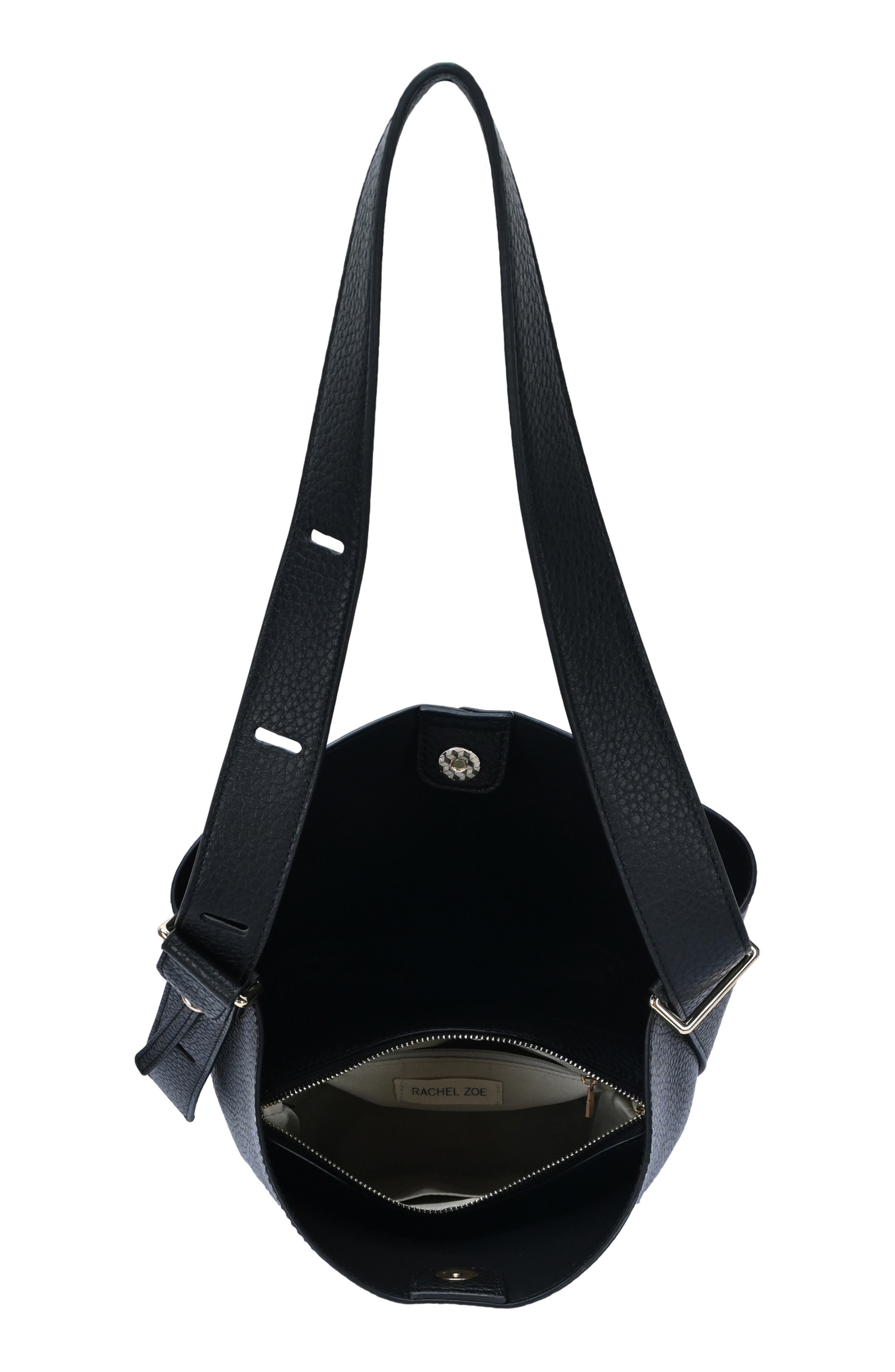 Rachel Zoe Faux Leather Hobo Bag, Alternate, color, Black