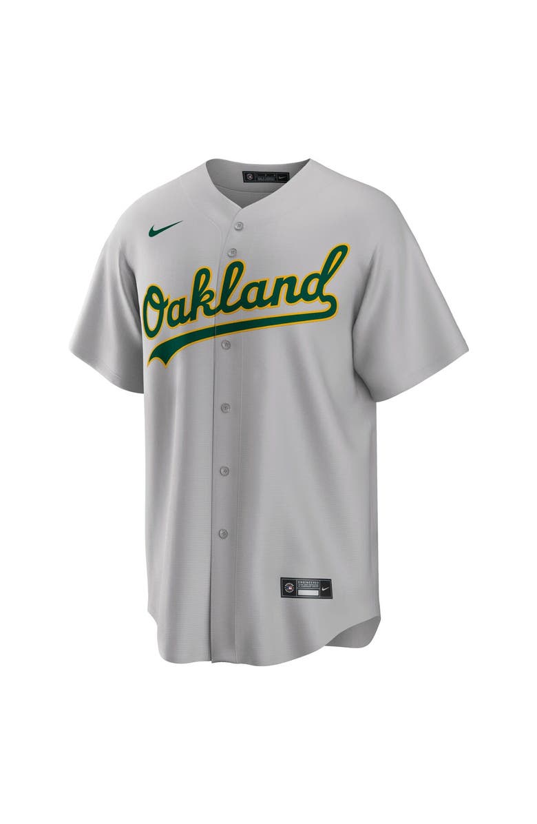 Nike Men's Nike Gray Oakland Athletics Road Replica Team Jersey, Alternate, color, 
