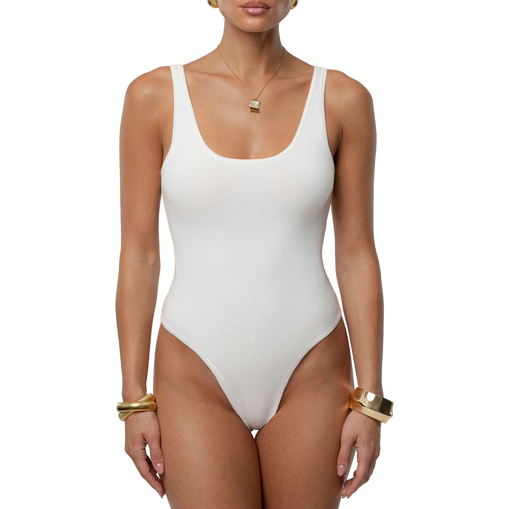 Jluxlabel Romi Knit Tank Bodysuit In White