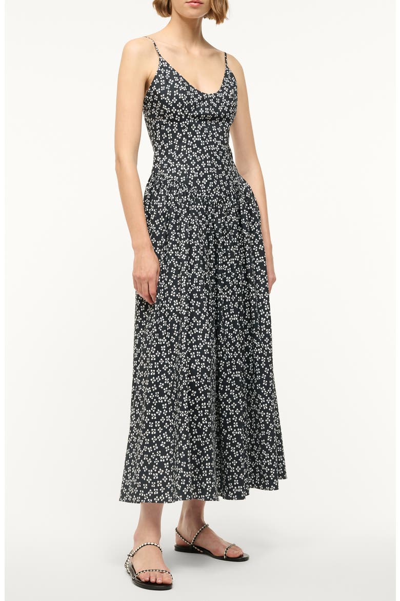 Dena Floral Sundress, Alternate, color, BLACK WOODBLOCK FLORAL