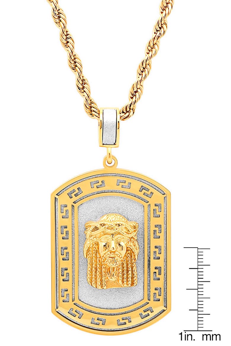 Jesus Dog Tag Pendant Necklace, Alternate, color, GOLD