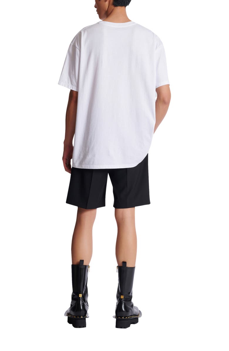 Balmain Coton Printed T-shirt, Alternate, color, White