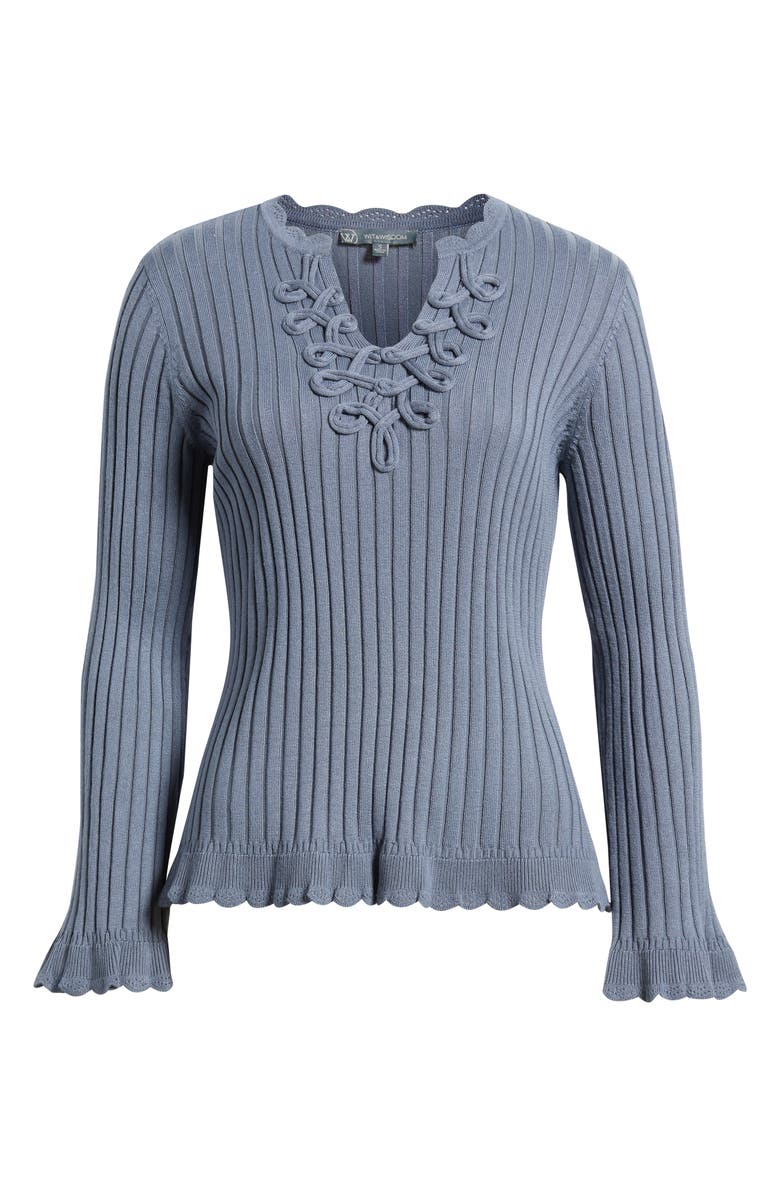 Wit & Wisdom Soutache Rib Sweater, Alternate, color, Blue Shadow