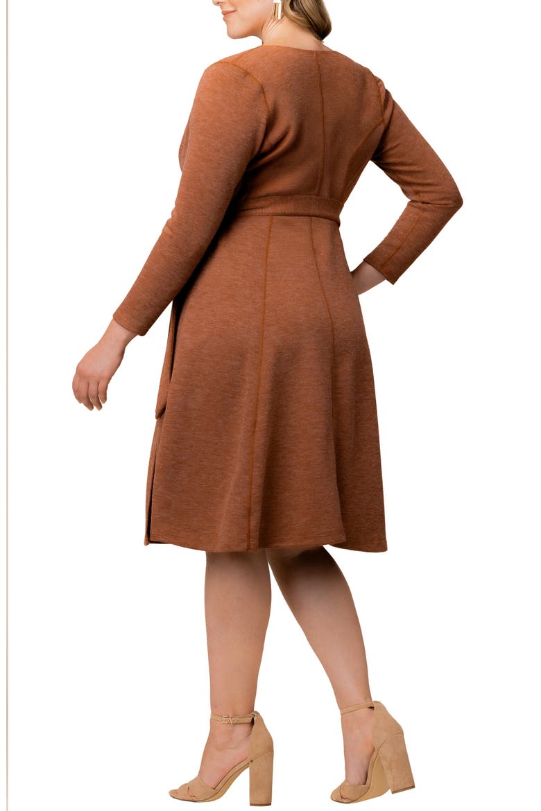 London Wrap Sweater Dress, Alternate, color, CINNAMON