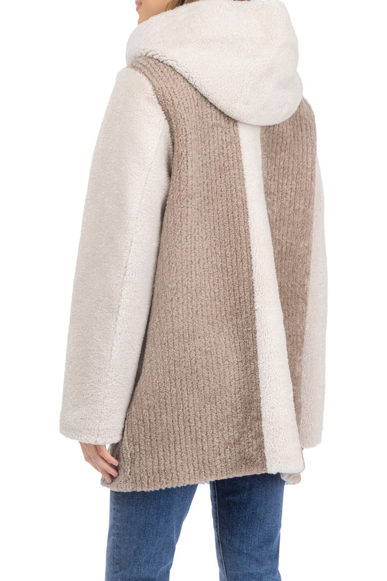 Genuine Shearling Zip Long Parka, Reversible, Alternate, color, SAND/BEIGE