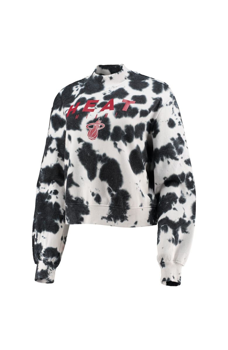 Junk Food Women's Junk Food Black Miami Heat Tie-Dye Pullover Sweatshirt, Alternate, color,
