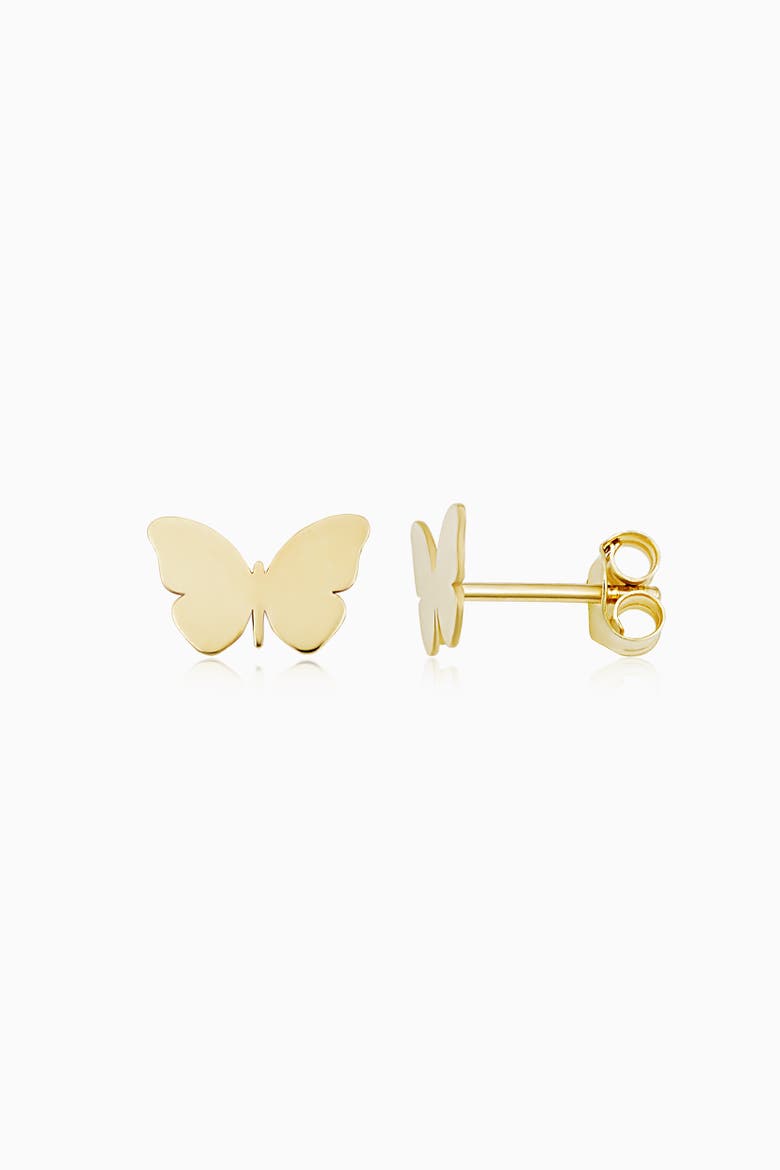 14K Yellow Gold ESC Butterfly Studs, Alternate, color, Yellow Gold