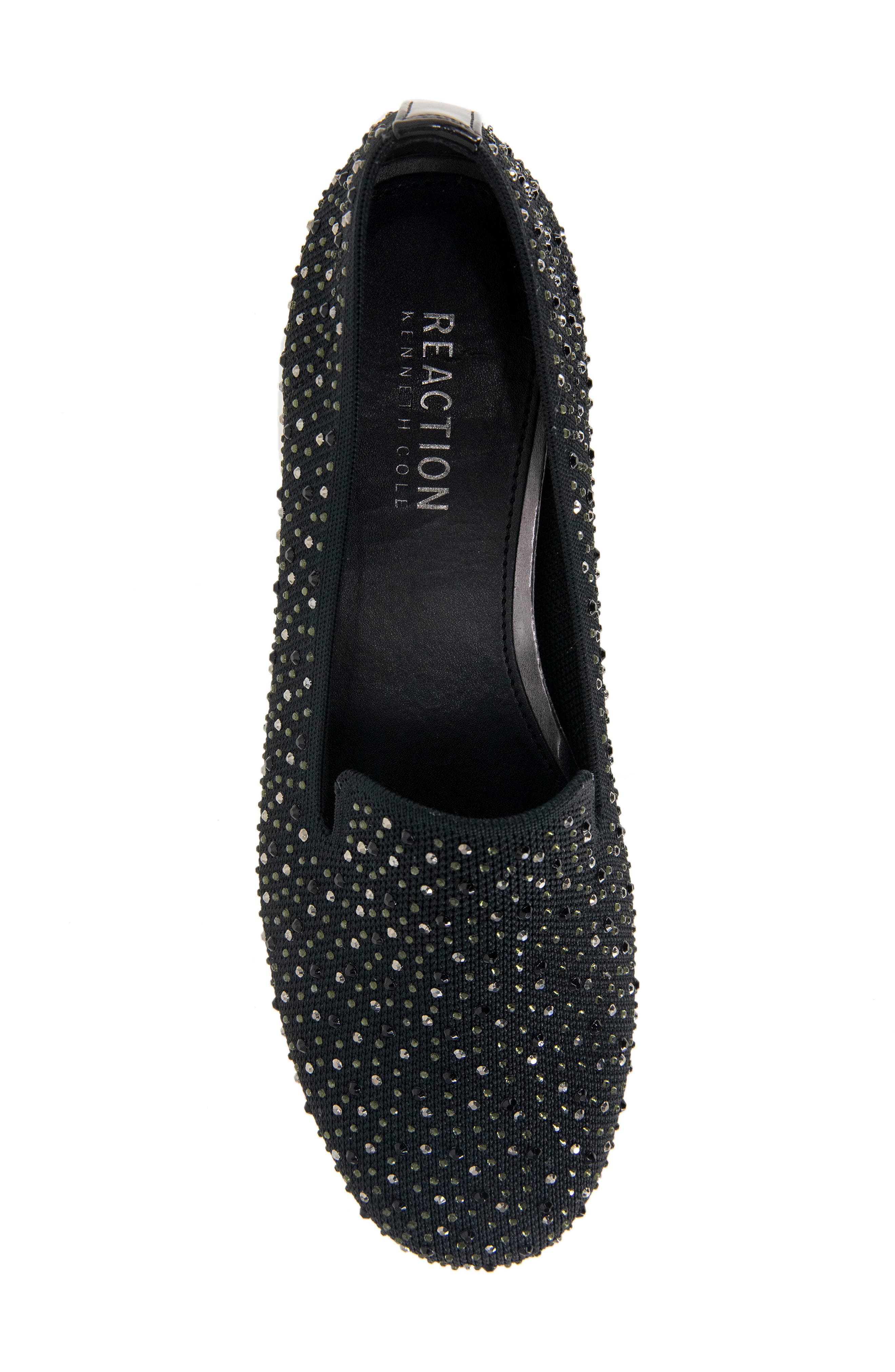 Reaction Kenneth Cole Unity Crystal Knit Loafer, Alternate, color, Black Knit
