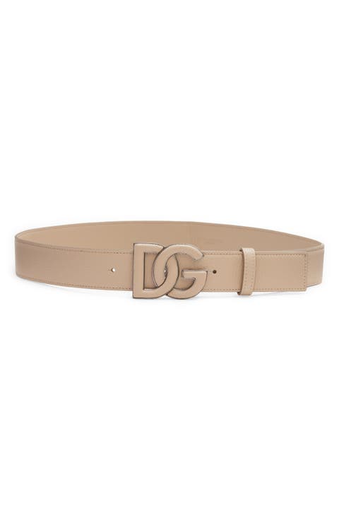 DG Logo Buckle Leather Belt