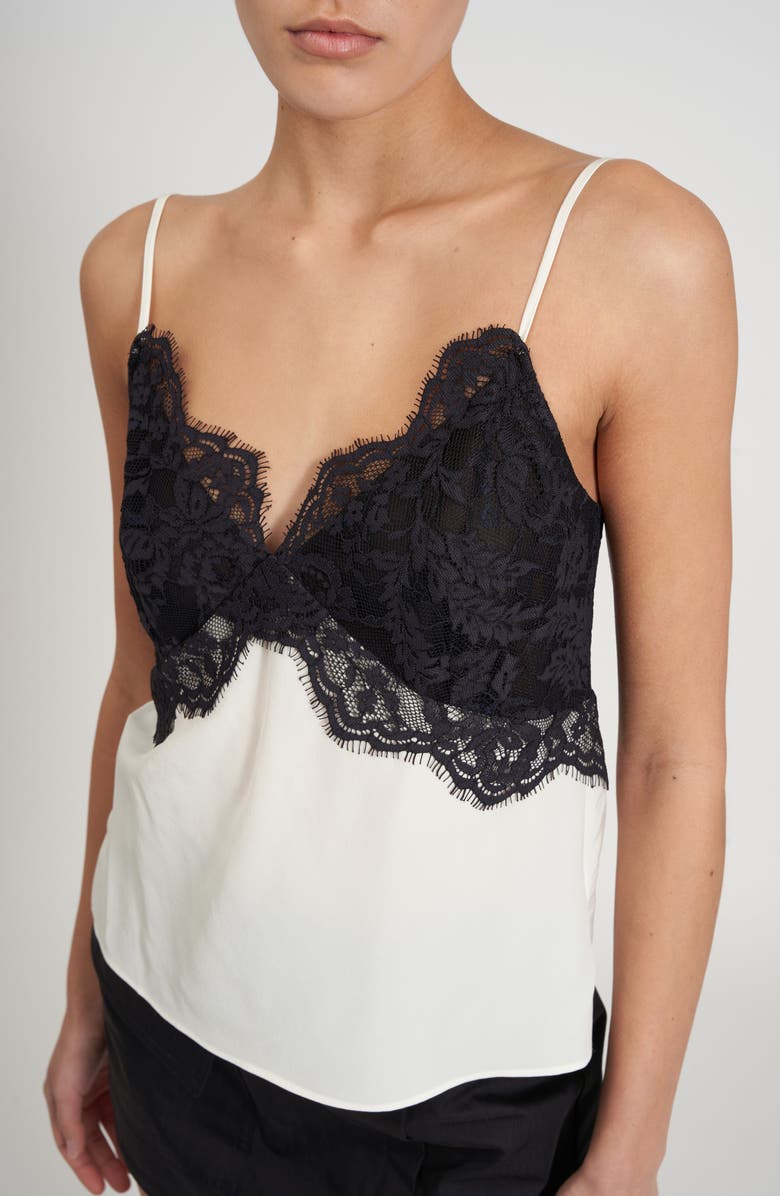 Rebecca Minkoff Lace Trim Silk Camisole, Alternate, color, 