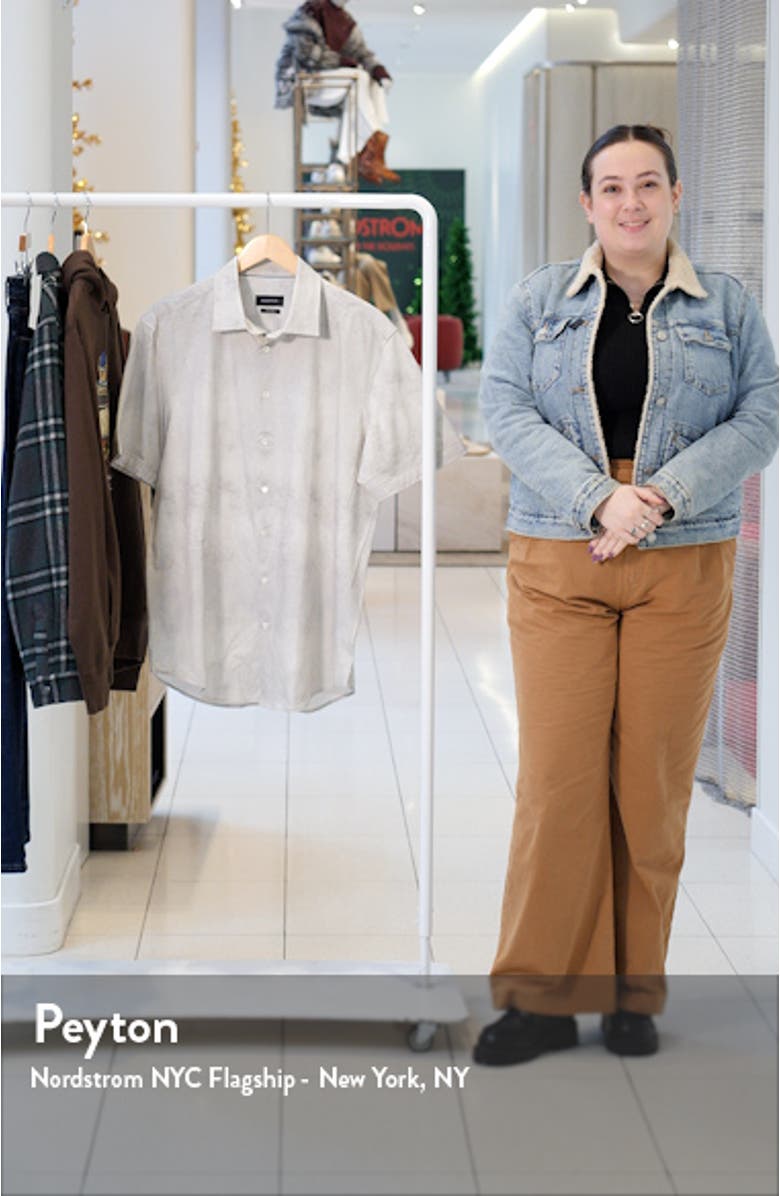 Miles OoohCotton<sup>®</sup> Airbrush Print Short Sleeve Button-Up Shirt, sales video thumbnail