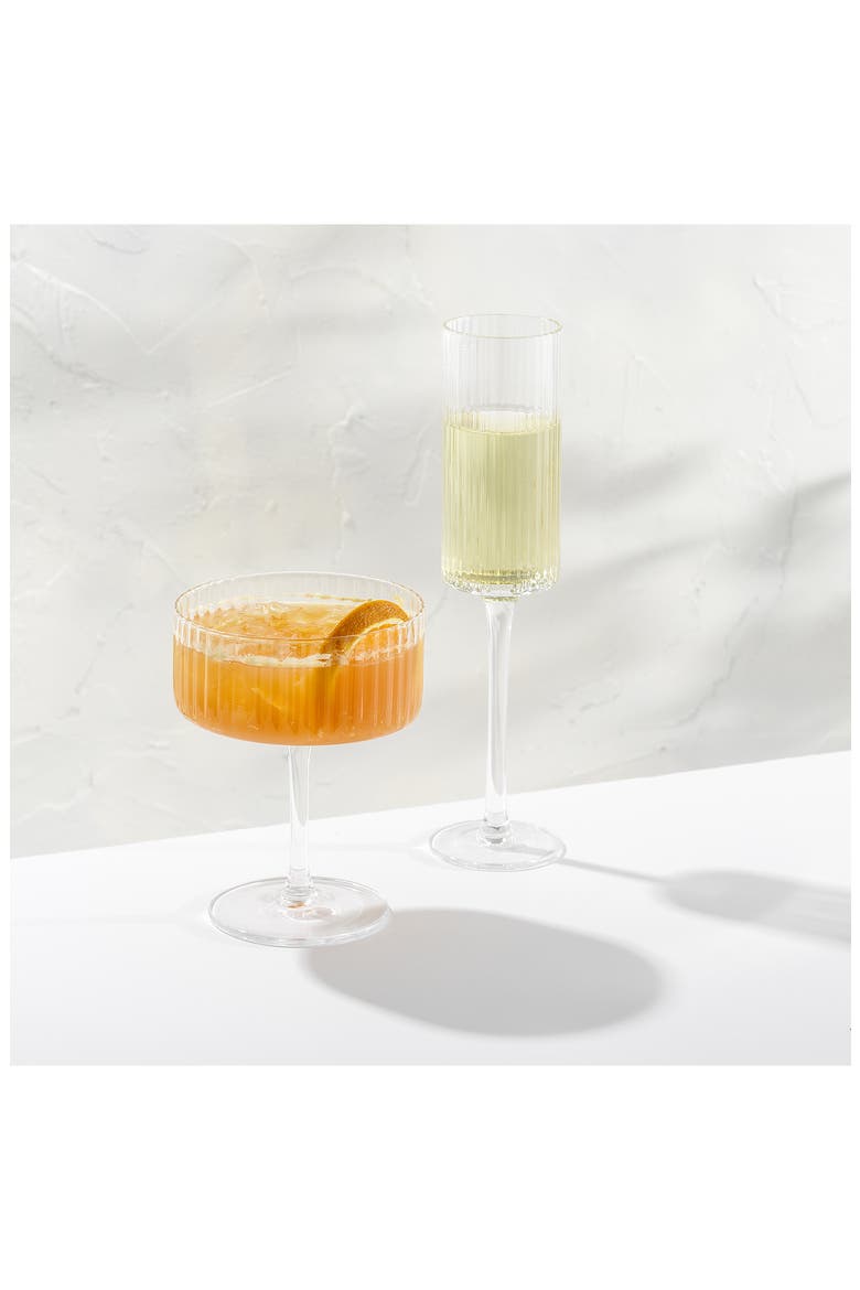 20-Piece Elle Fluted Glass Set, Alternate, color, CLEAR