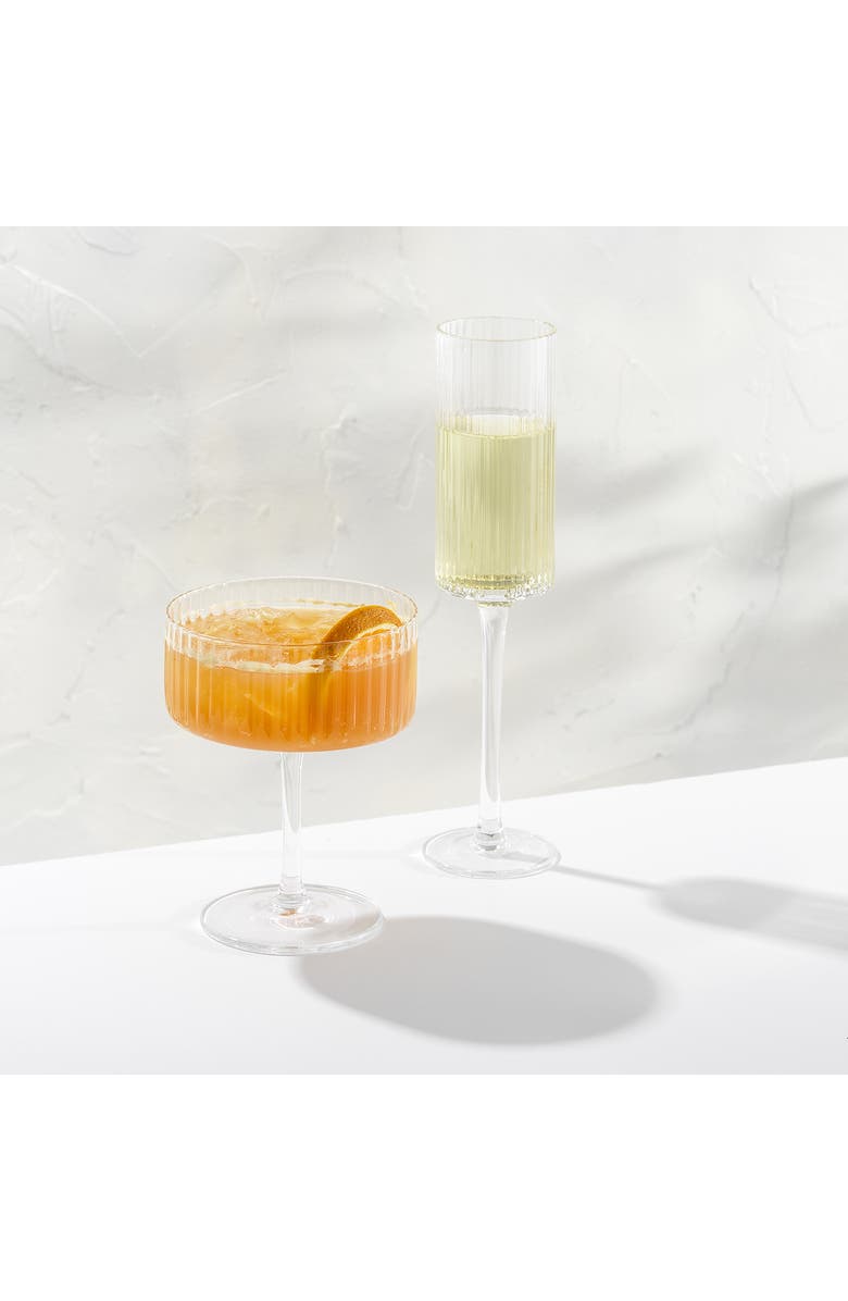 JoyJolt 20-Piece Elle Fluted Glass Set, Alternate, color, Clear