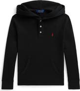 Polo Ralph Lauren Kids' Waffle Knit Cotton Hooded Henley