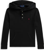 Polo Ralph Lauren Kids' Waffle Knit Cotton Hooded Henley