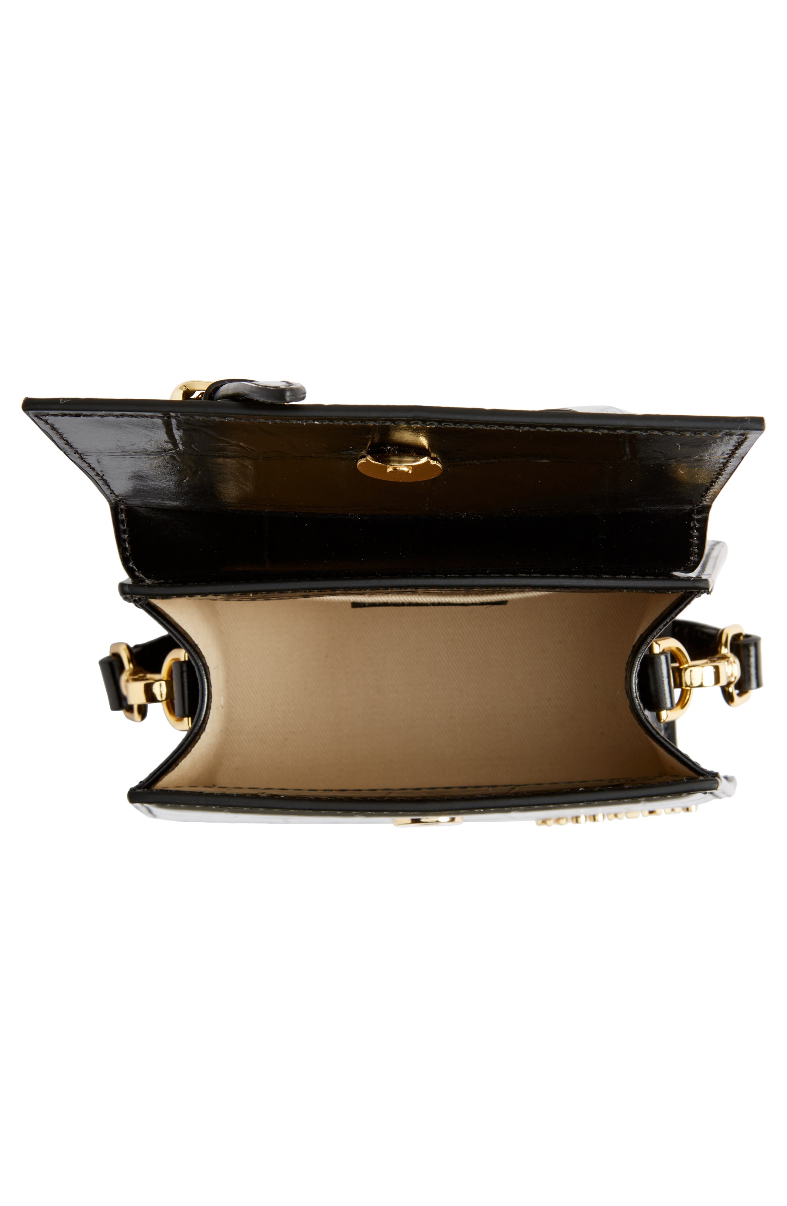 Jacquemus Le Chiquito Croc-Embossed Leather Crossbody Bag, Alternate, color, 