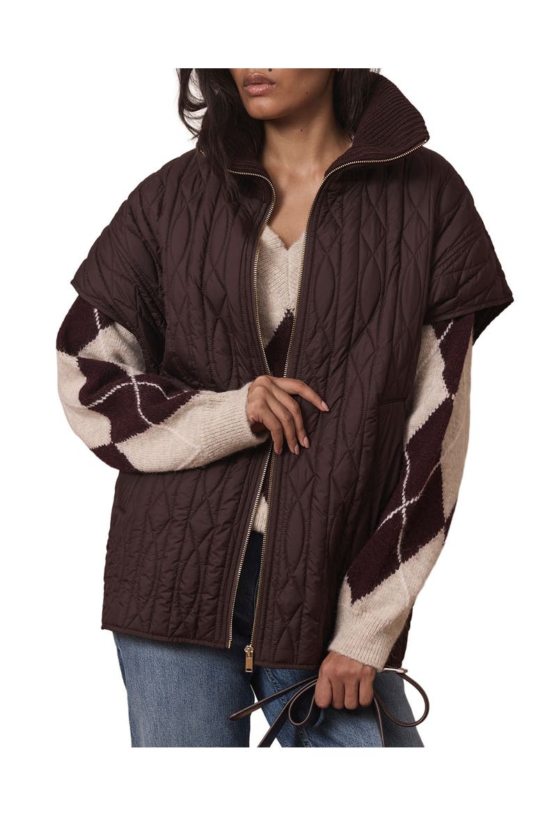 Quilted Vest, Alternate, color, Brown