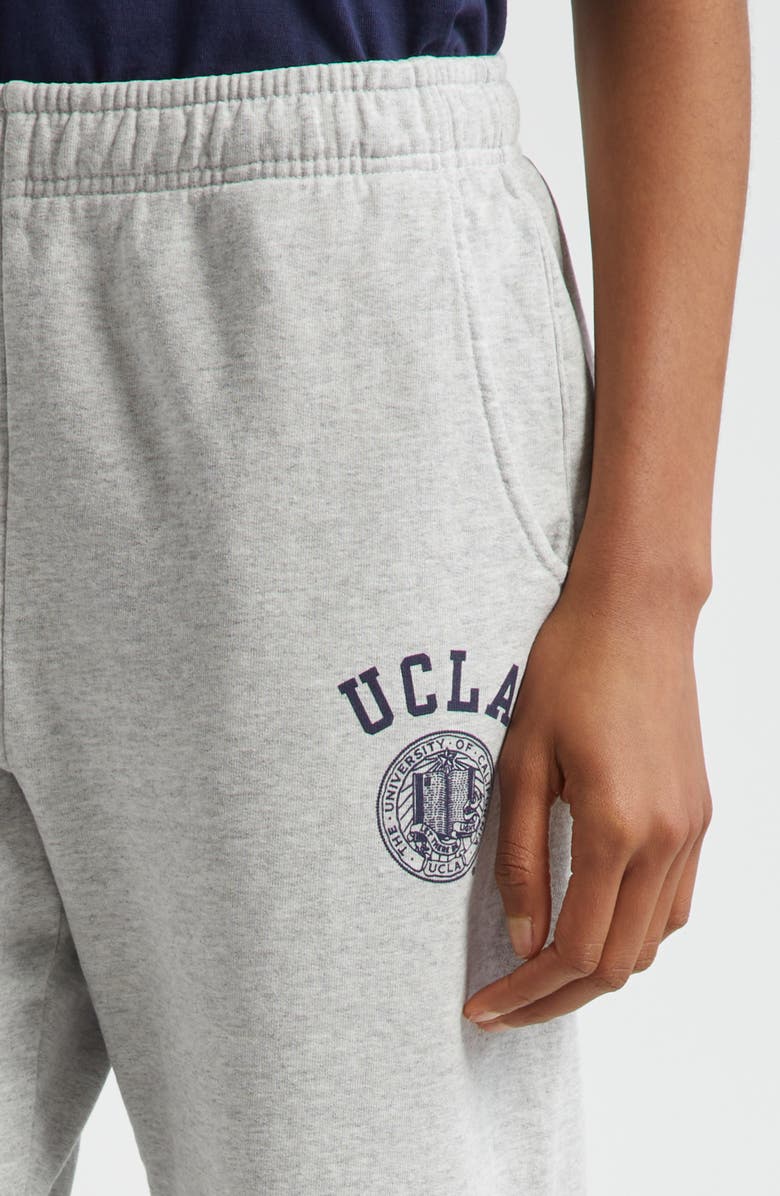 Sporty & Rich UCLA Crest Fleece Graphic Sweatpants, Alternate, color, Heather Gray