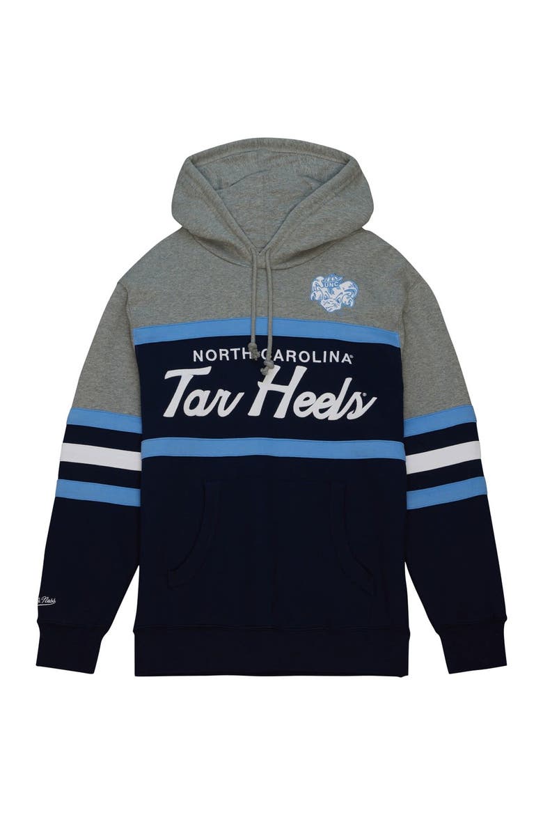 Men's Mitchell & Ness Navy North Carolina Tar Heels Head Coach Pullover Hoodie, Alternate, color, Navy